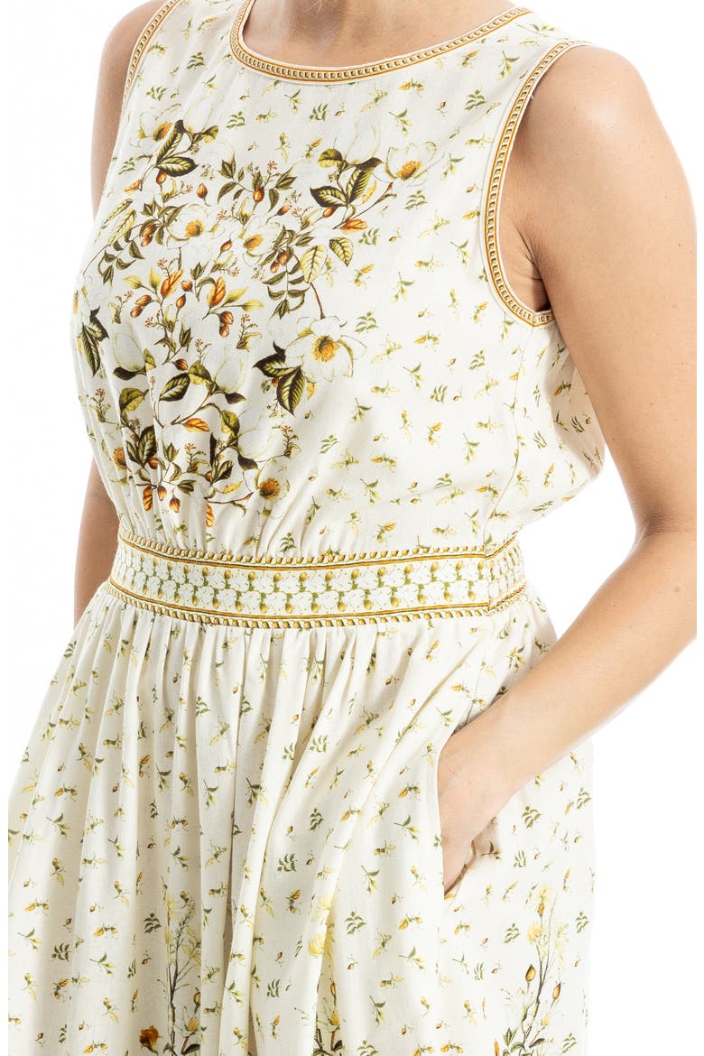 Floral Sleeveless Boat Neck Maxi Dress, Alternate, color, YELLOW MAGNOLIA