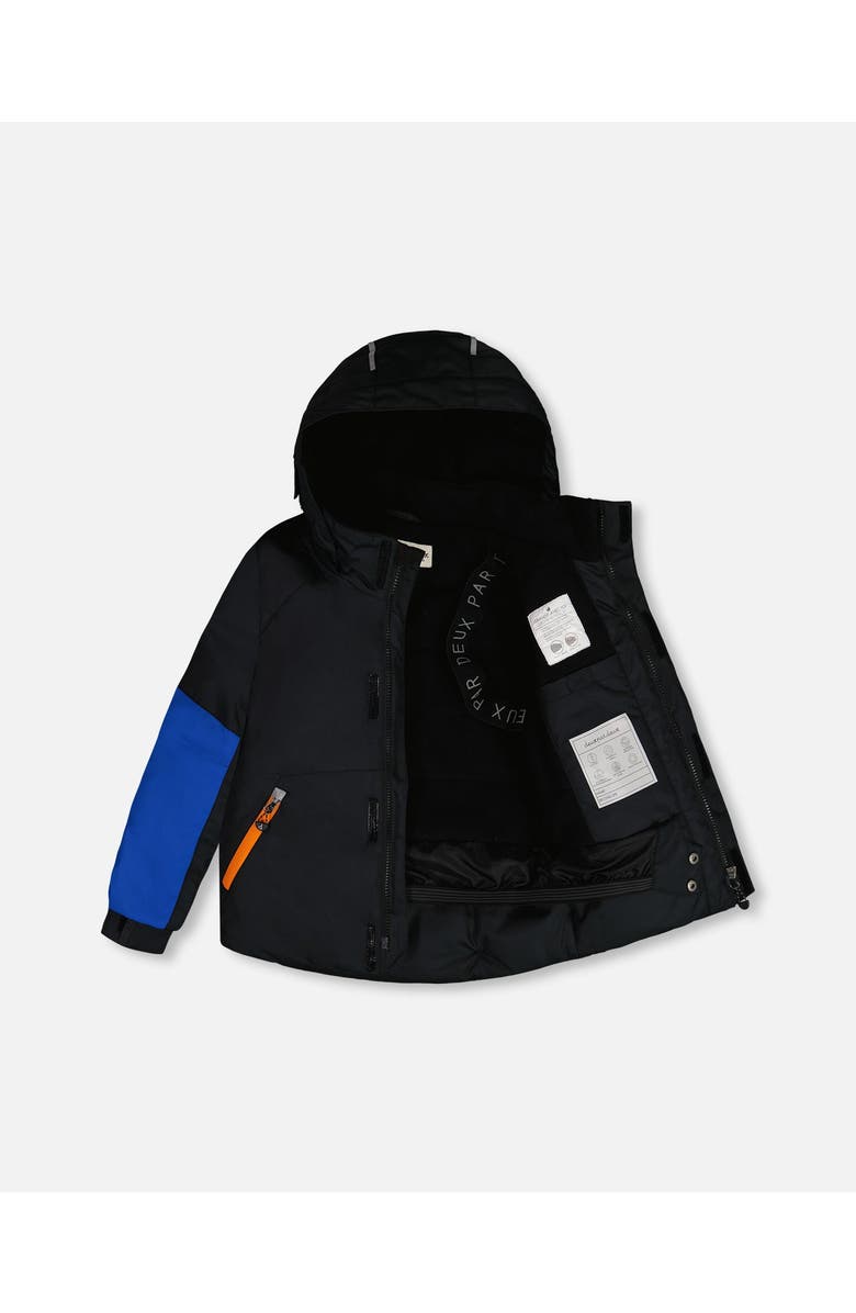 Deux par Deux Little Boy's Two Piece Snowsuit Black Printed Dinos, Alternate, color, 