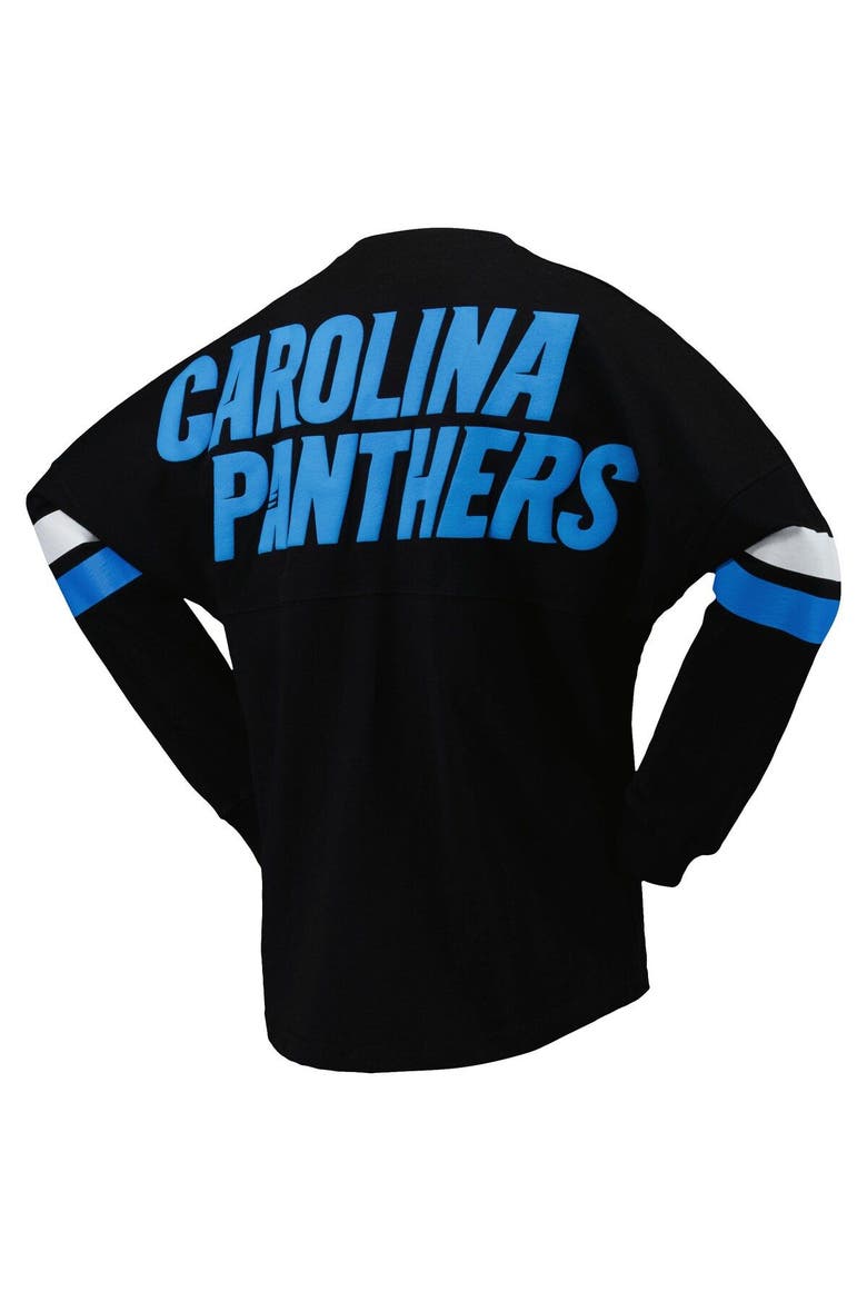Women's Fanatics Branded Black Carolina Panthers Spirit Jersey Lace-Up V-Neck Long Sleeve T-Shirt, Alternate, color, Black