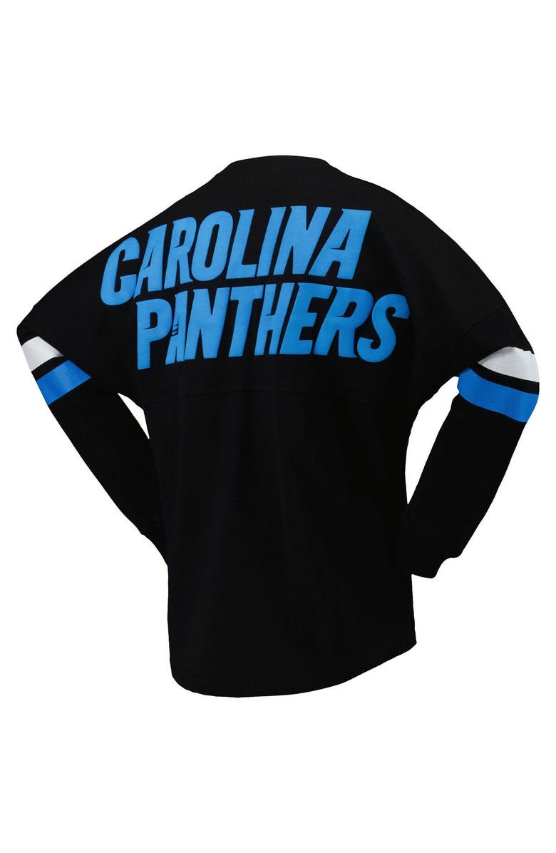 FANATICS Women's Fanatics Branded Black Carolina Panthers Spirit Jersey Lace-Up V-Neck Long Sleeve T-Shirt, Alternate, color, Black