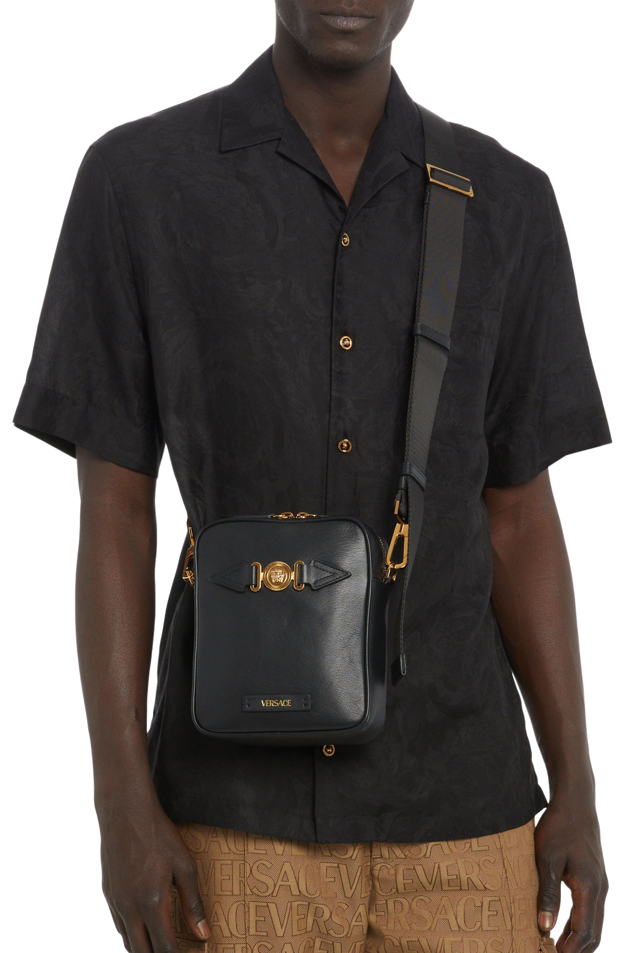 Versace Biggie Medusa Coin Phone Crossbody Bag, Alternate, color, 