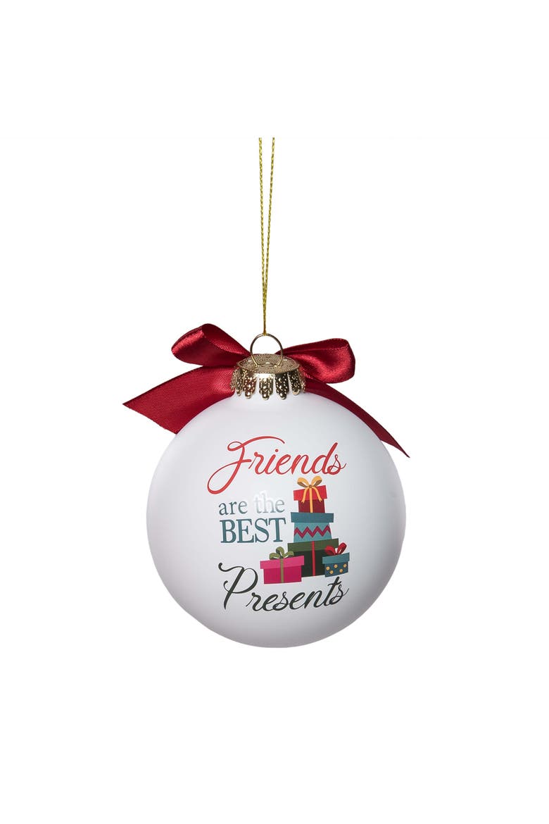 Friends Are Presents Christmas Tree Ornament, Main, color, Red