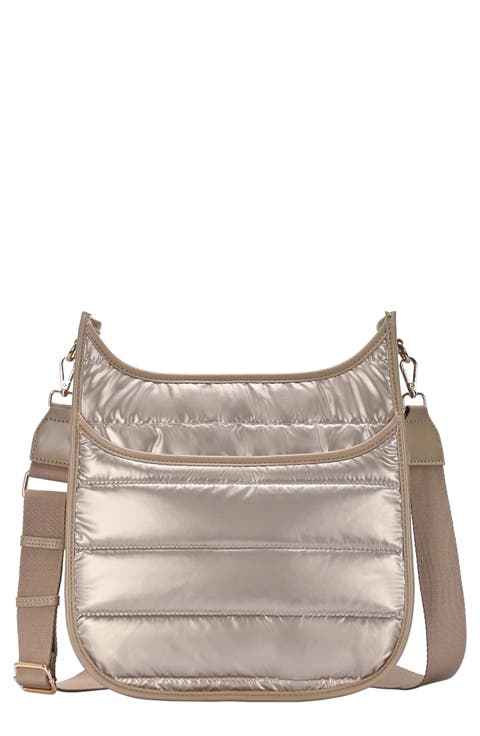 Puffy Quilted Nylon Crossbody Bag
