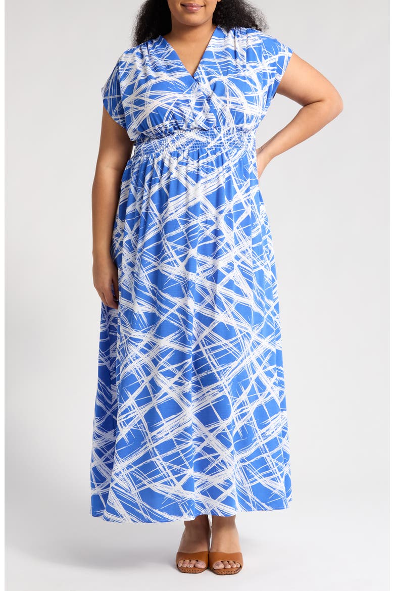 Smocked Waist Maxi Dress, Main, color, BLUE