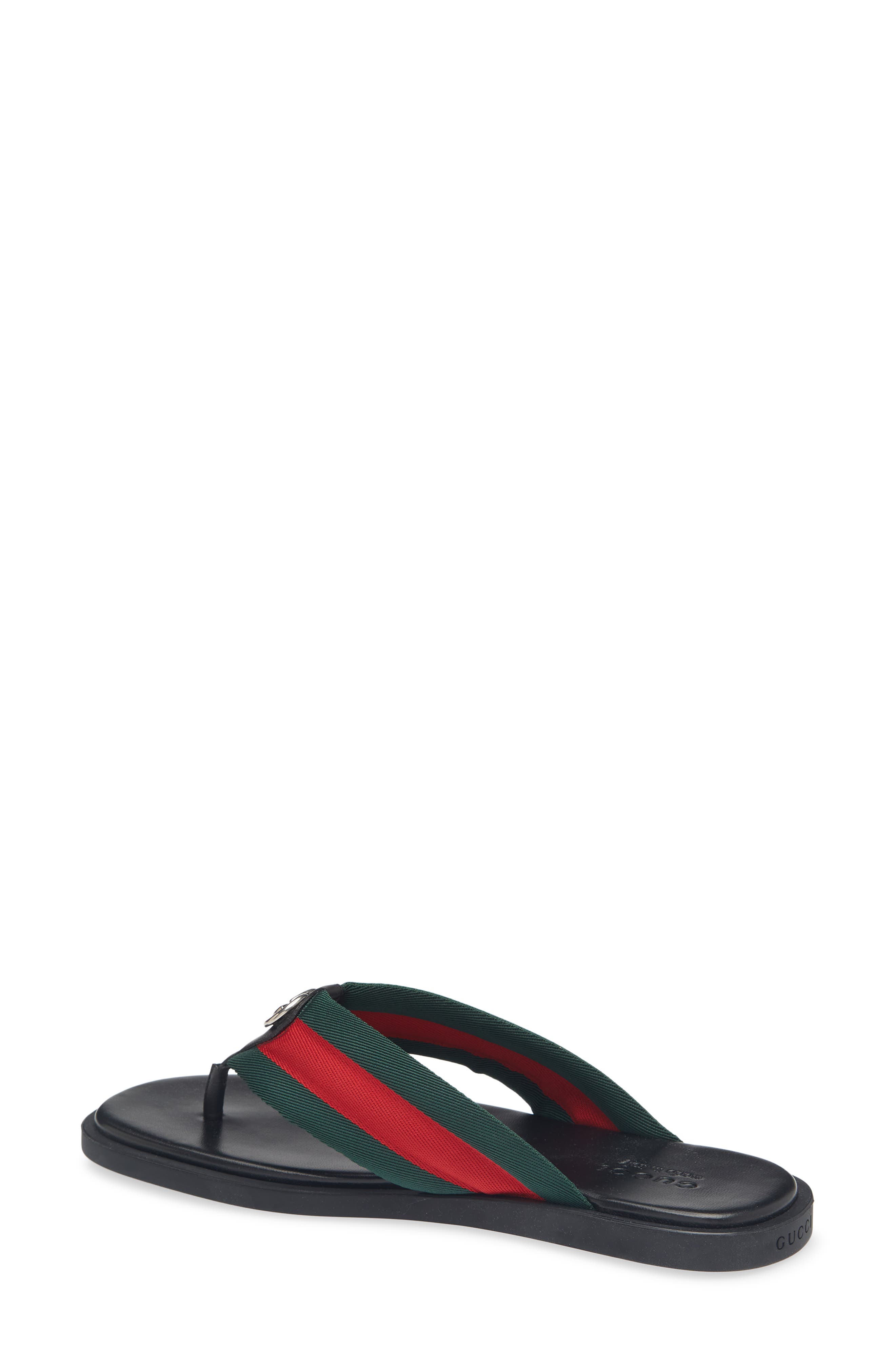 Gucci Maverik Flip Flop, Alternate, color, Green/ Red Mix Color