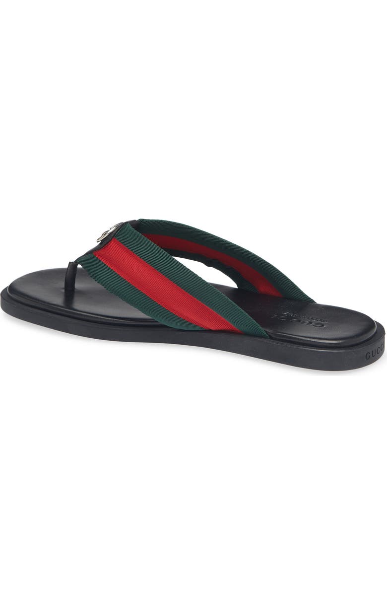 Gucci Maverik Flip Flop, Alternate, color, Green/ Red Mix Color