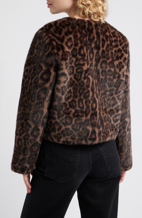 Bcbg Faux Shearling Crop Jacket In Brown