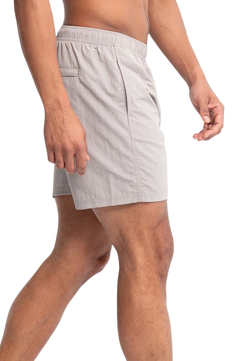 AUTO-REPLY<sup>™</sup> Sebastian Solid 5.5-Inch Nylon Swim Trunks, Alternate, color, Pumice/ Gray