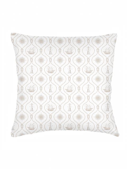 Maritime Compass Linen Pillow Cover Only