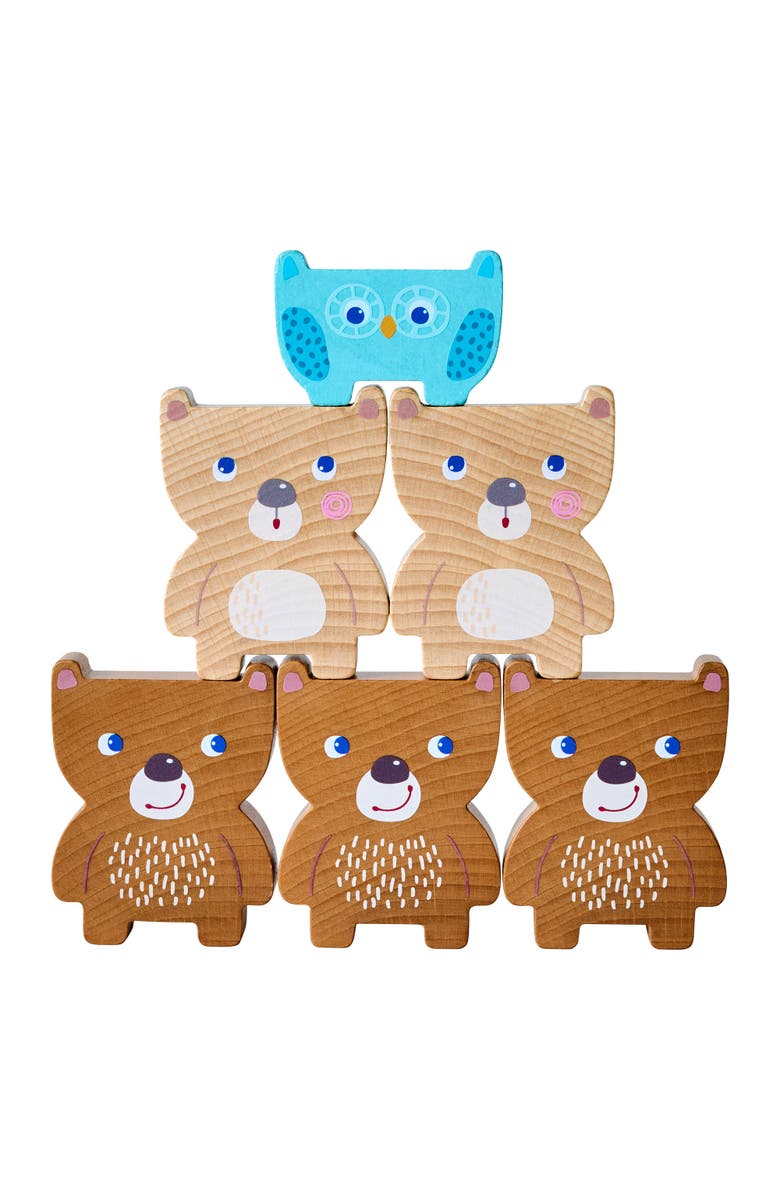 HABA Forest Friends Chunky Wooden Stacking Toy, Alternate, color, Green Multi