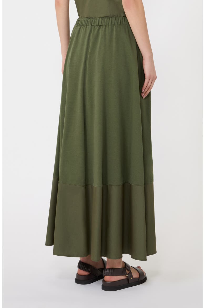 Ribes Mixed Media Maxi Dress, Alternate, color, MOSS GREEN