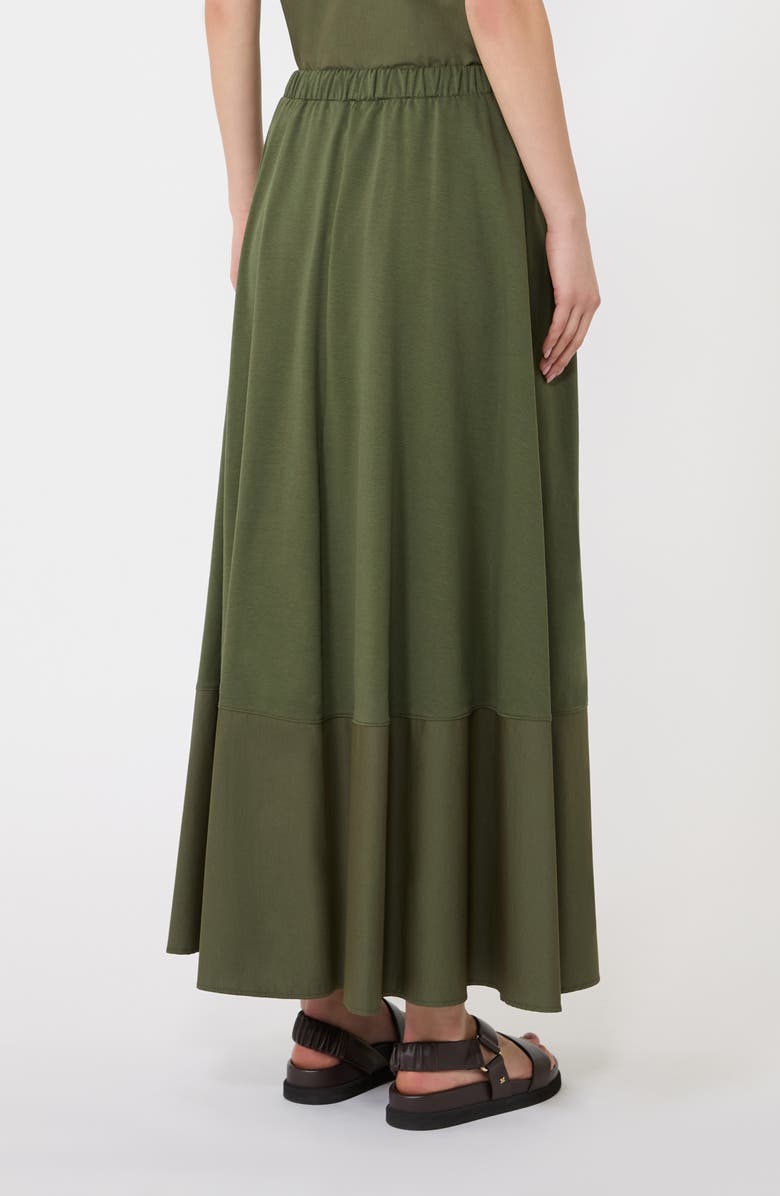 MM by Max Mara Ribes Mixed Media Maxi Dress, Alternate, color, Moss Green