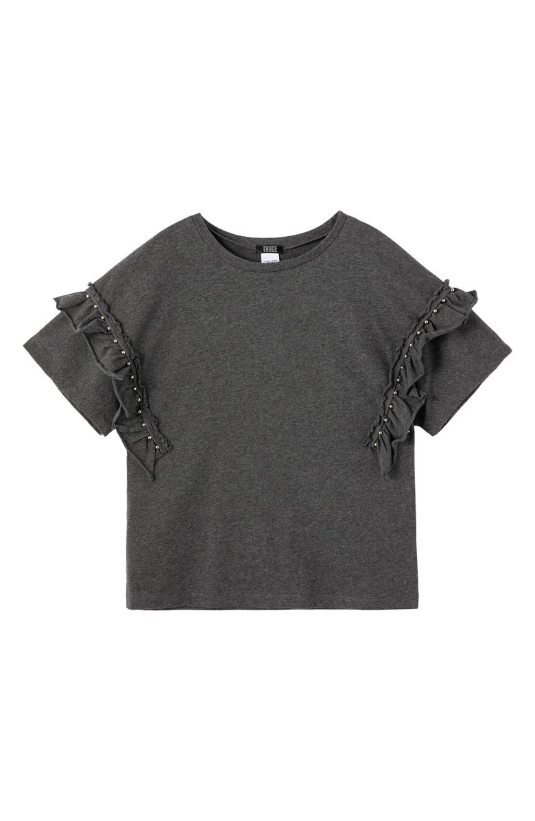 Truce Kids' Ruffle Knit Top, Main, color,