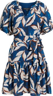 Julia Jordan Puff Sleeve Tie Belt Minidress