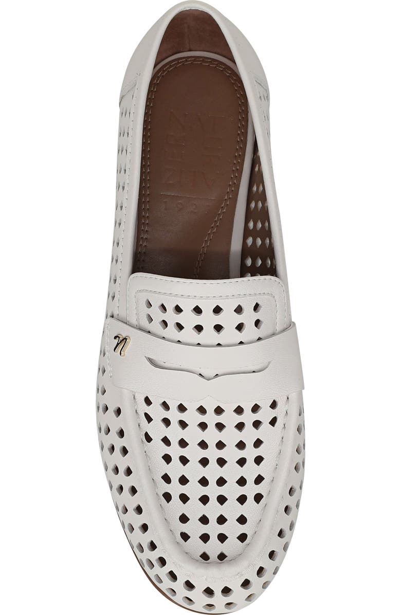 Naturalizer Bloom Perforated Penny Loafer, Alternate, color, Warm White