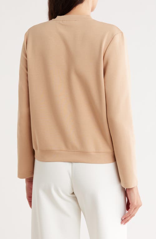 Bluegrey Double Faux Pearl Pleated Top In Brown