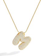 Mint & Lily Pave Bubble Initial Necklace