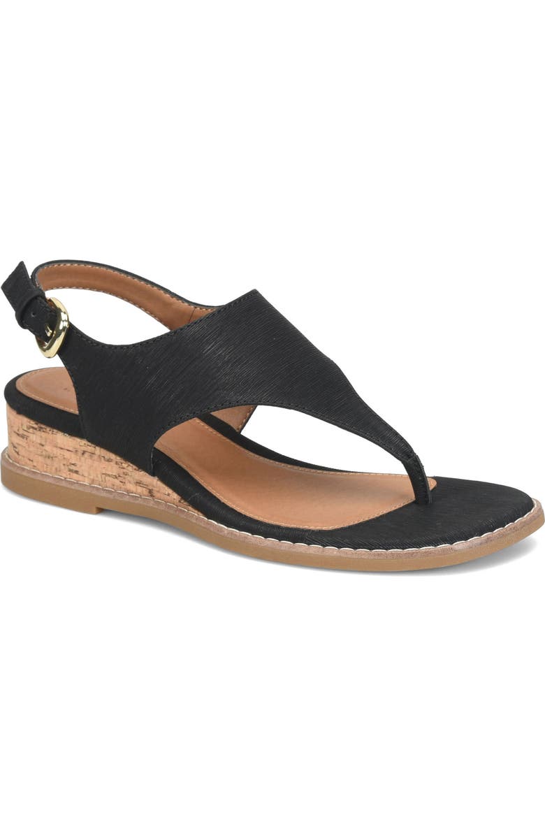 EUROSOFT Macrae Slingback Wedge Sandal, Main, color, Black