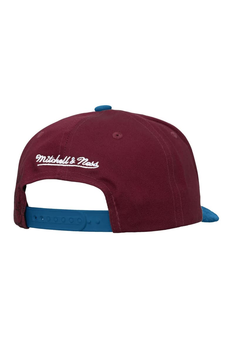 Men's Mitchell & Ness Burgundy/Blue Colorado Avalanche May Flowers Pro Crown Adjustable Hat, Alternate, color, Burgundy