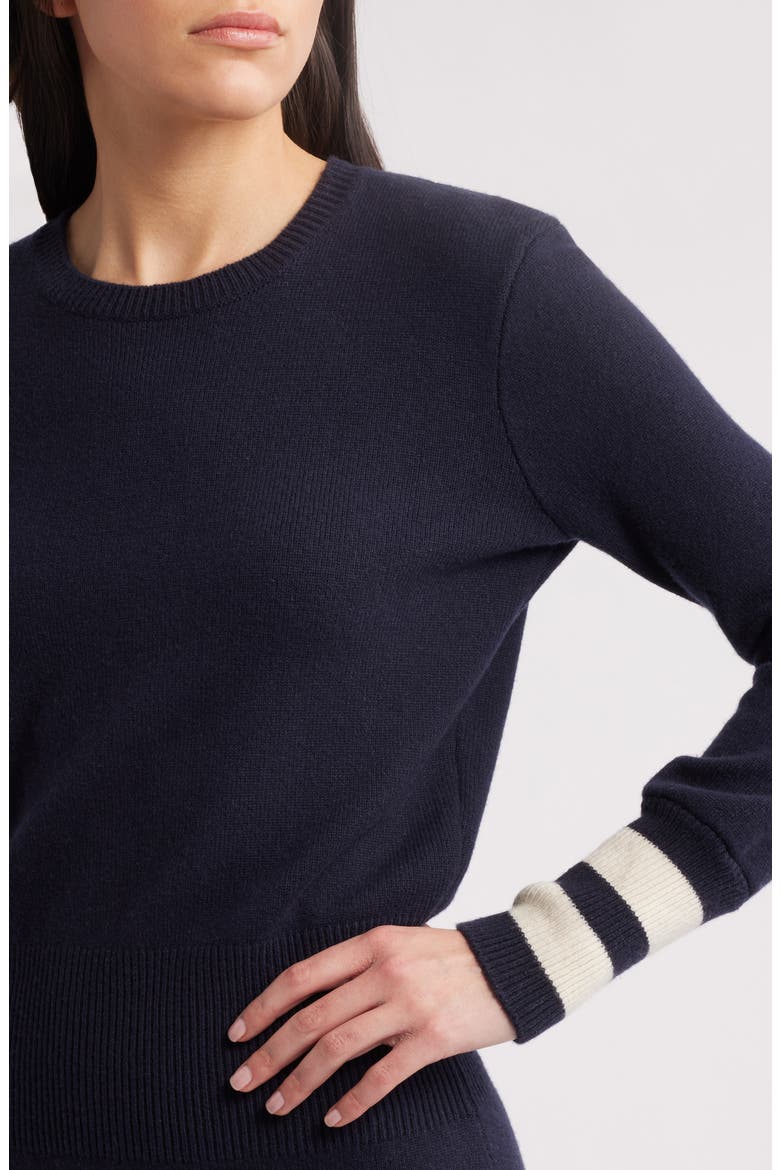 The Club Cashmere Blend Sweater Minidress, Alternate, color, NAVY MULTI