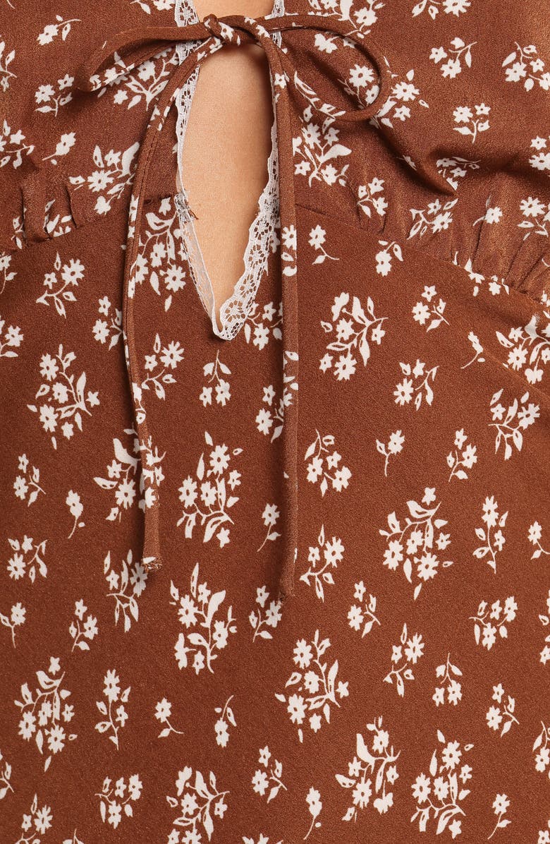 Petal & Pup Jackson Floral Print Maxi Dress, Alternate, color, Brown Ditsy Floral