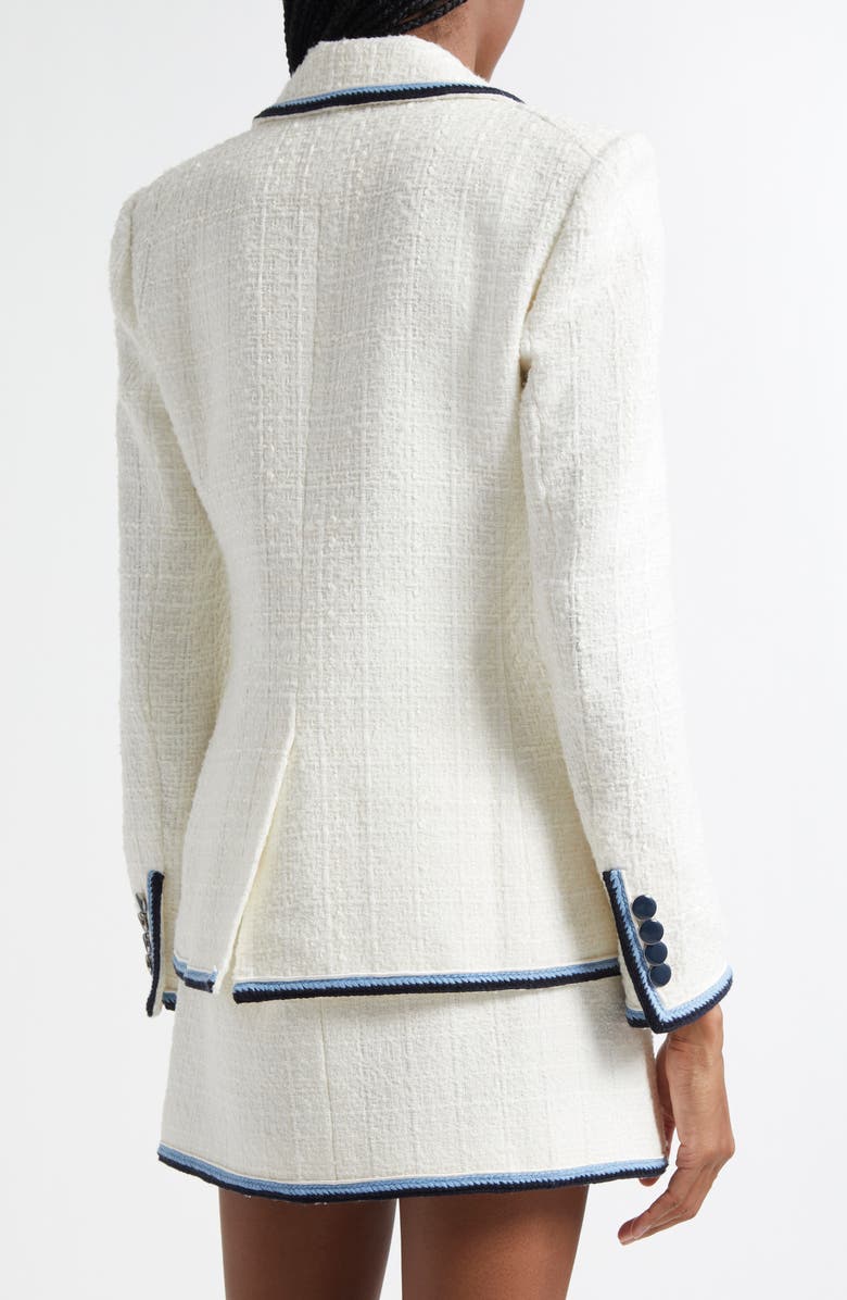 Veronica Beard Taja Double Breasted Tweed Dickey Jacket, Alternate, color, Off White
