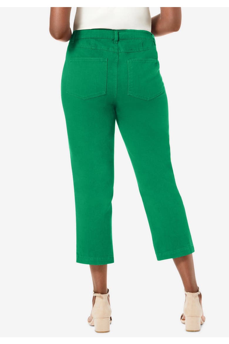 Classic Cotton Denim Capri, Alternate, color, KELLY GREEN