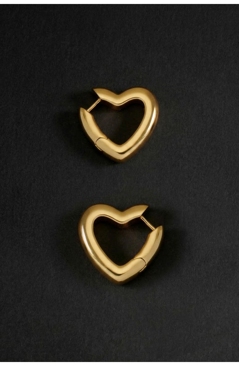 YOJ Loff Heart Hoop Earrings, Alternate, color, Gold