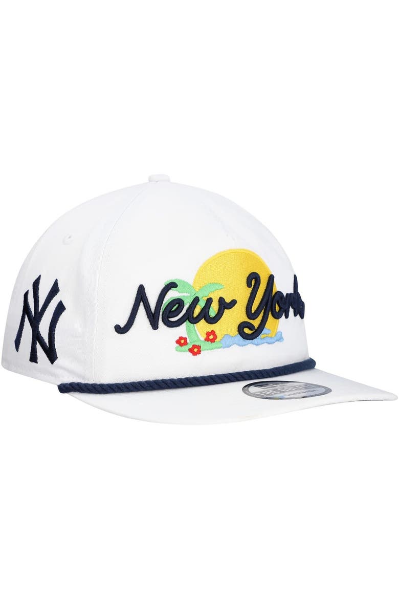 Men's New Era White New York Yankees Paradise Golfer Adjustable Hat, Main, color, White