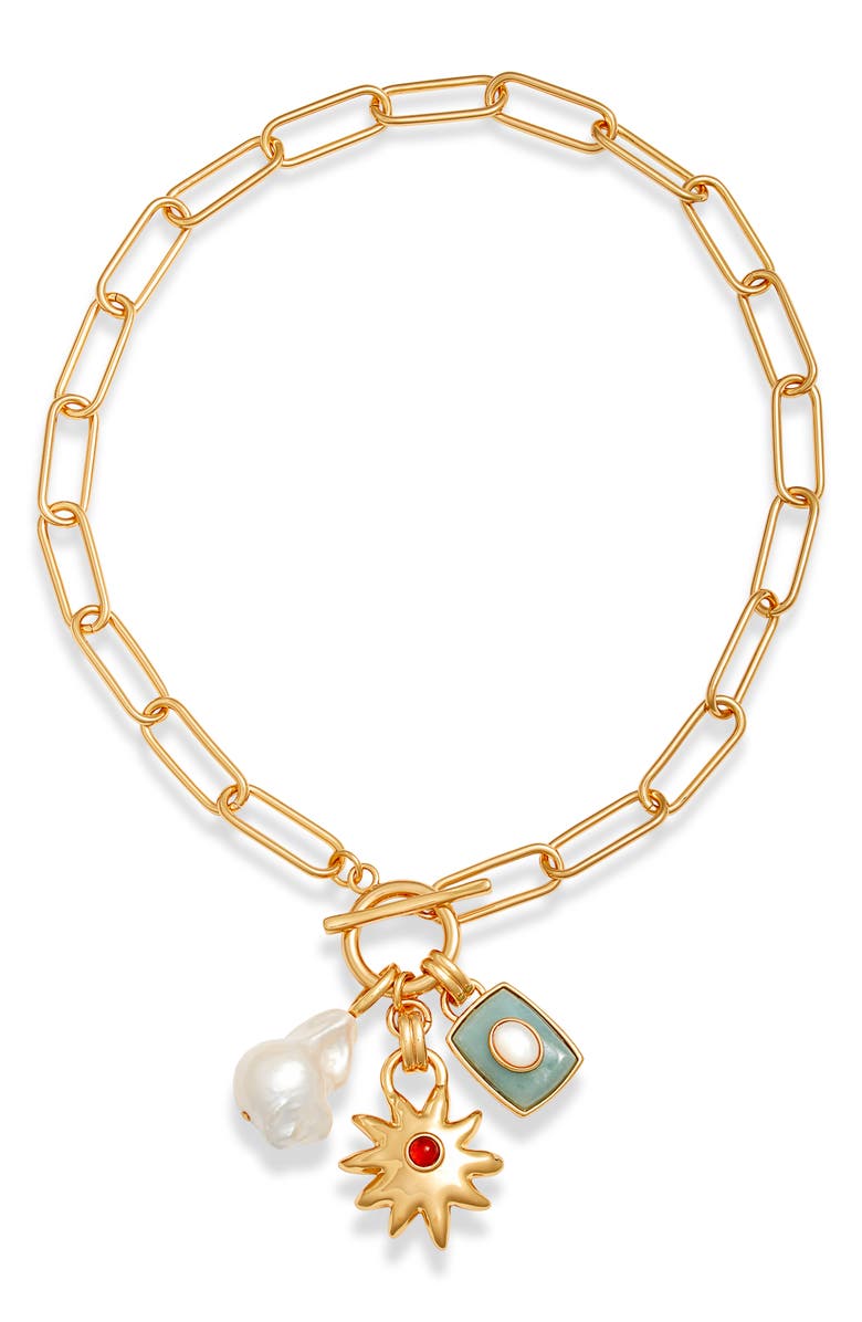 Lizzie Fortunato Helios Sea Charm Pendant Necklace, Main, color, 