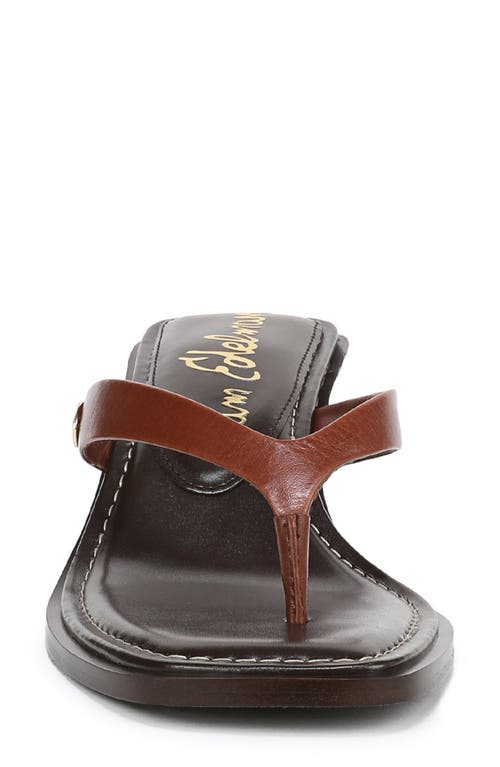 Sam Edelman Dollie Thong Sandal Burnt Brandy Leather In Burnt Brandy