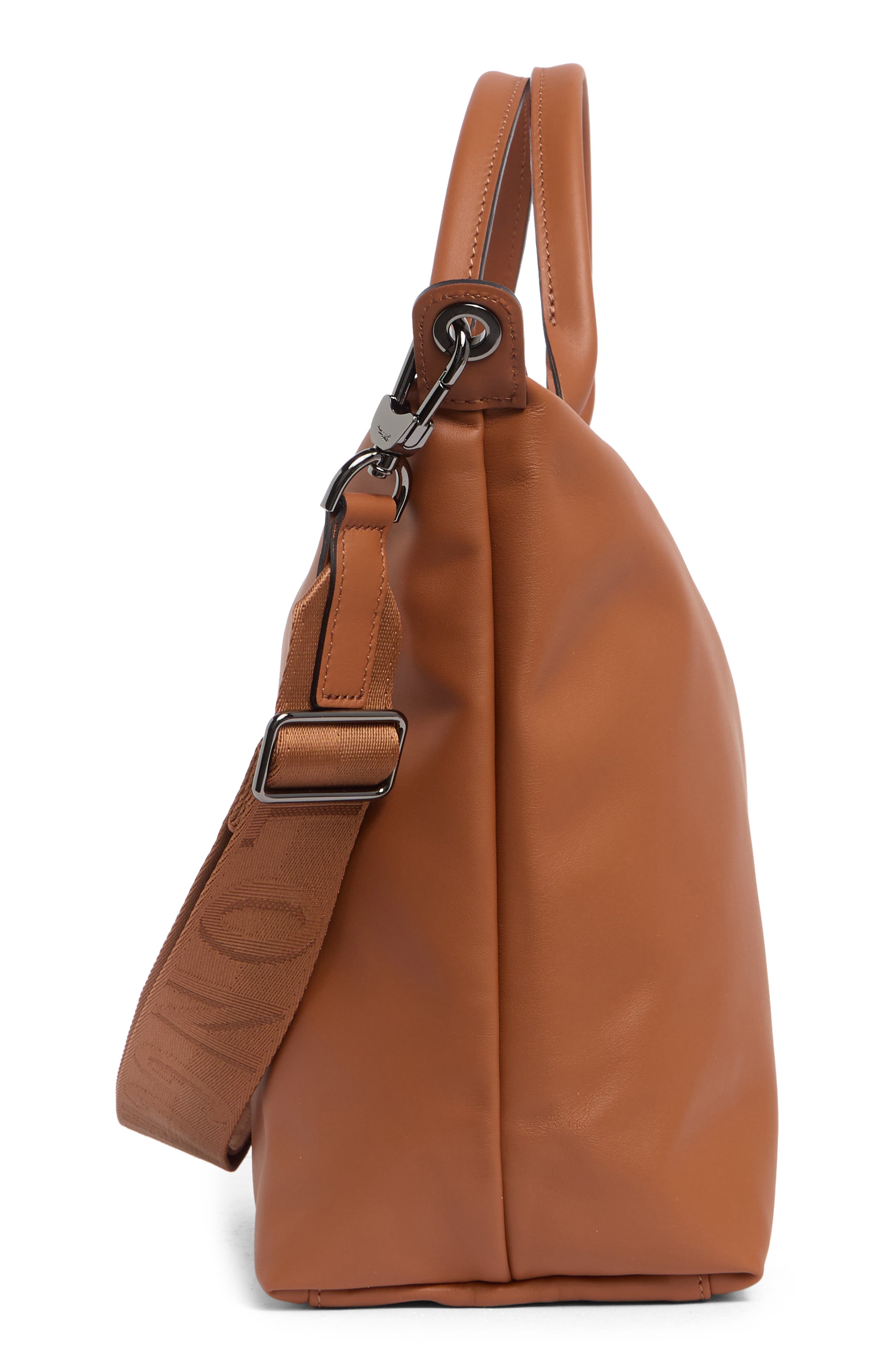 Longchamp Le Pliage Extra Large Leather Tote Bag, Alternate, color, Cognac