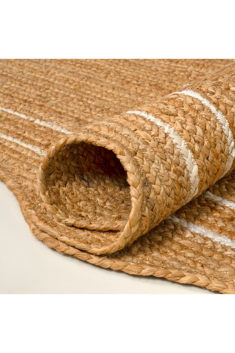Seaside Cottage Scallop Edge Jute Area Rug, Alternate, color, Natural/White