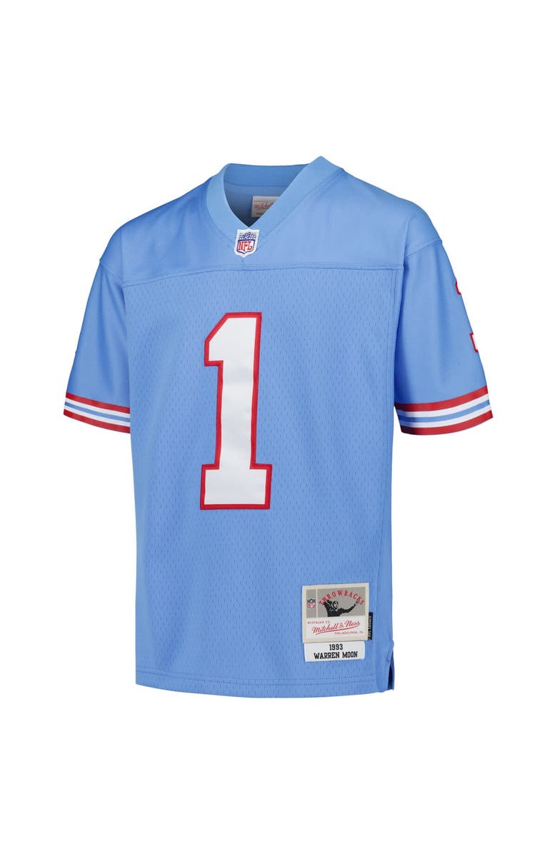 Mitchell & Ness Youth Mitchell & Ness Warren Moon Light Blue Houston Oilers Gridiron Classics 1993 Retired Player Legacy Jersey, Alternate, color, Light Blue