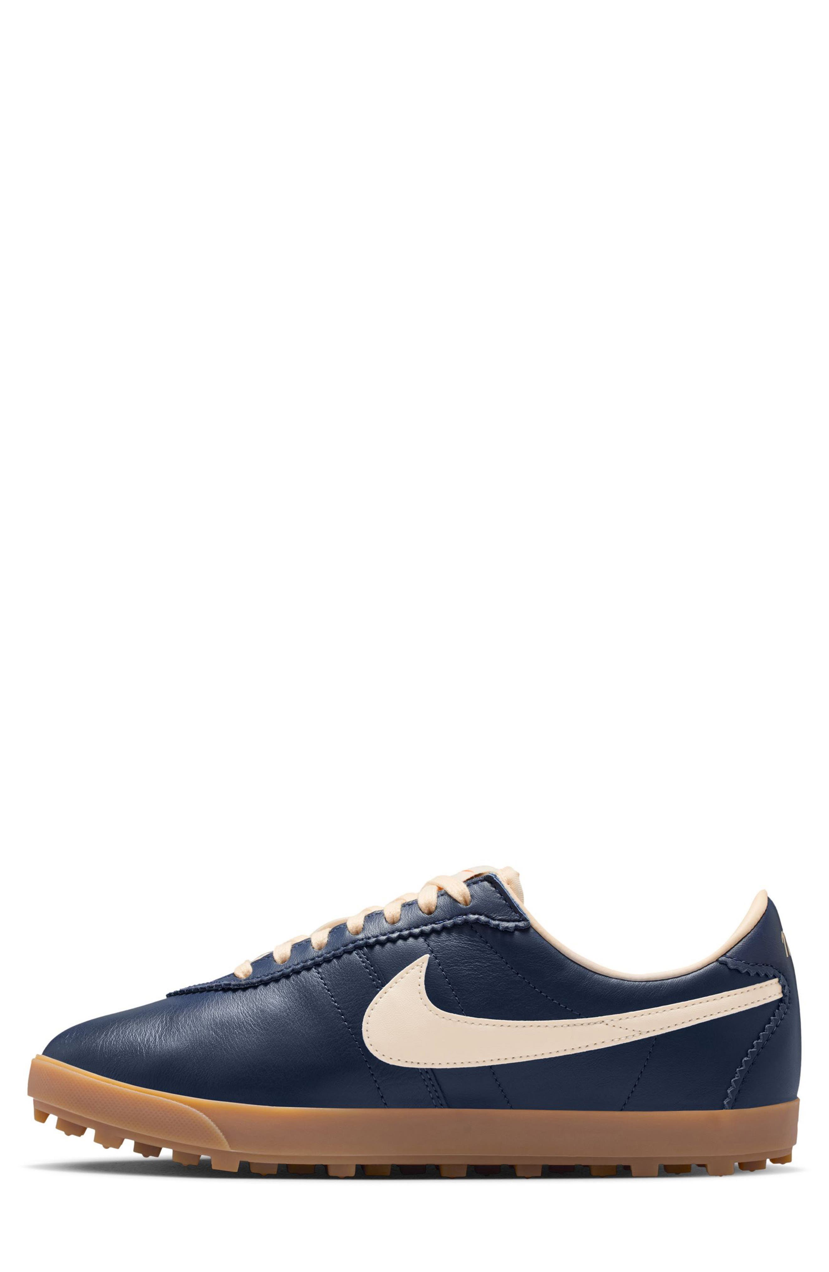 Nike Astrograbber Leather Football Sneaker, Alternate, color, Midnight Navy/ Muslin/ Yellow