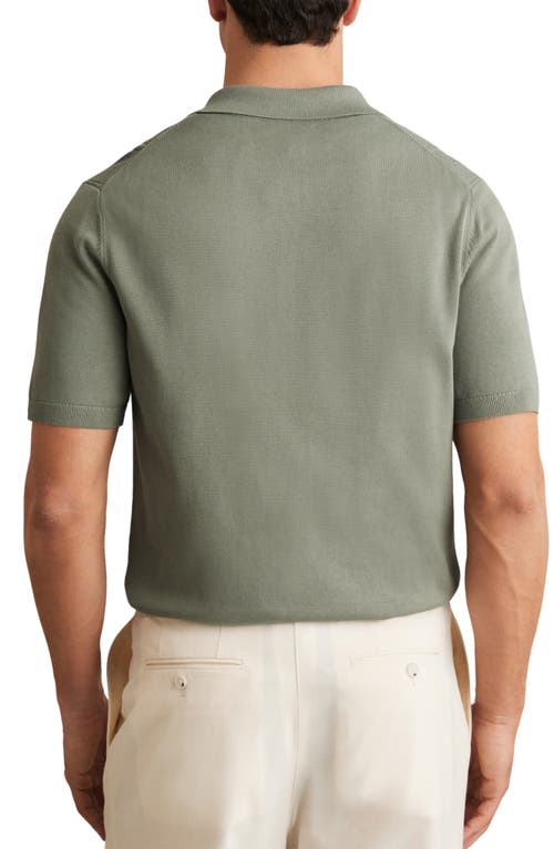 Reiss Mens Tay Pointelle-knit Modal And Cotton-blend Shirt Sage In Gray