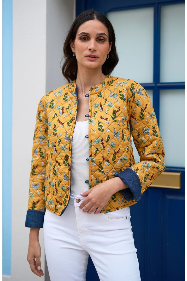 Long Sleeve Quilted Reversible Jacket, Alternate, color, Blue, Yellow