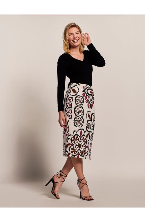 Tori Richard Quilted Palm Zora Skirt In Multi