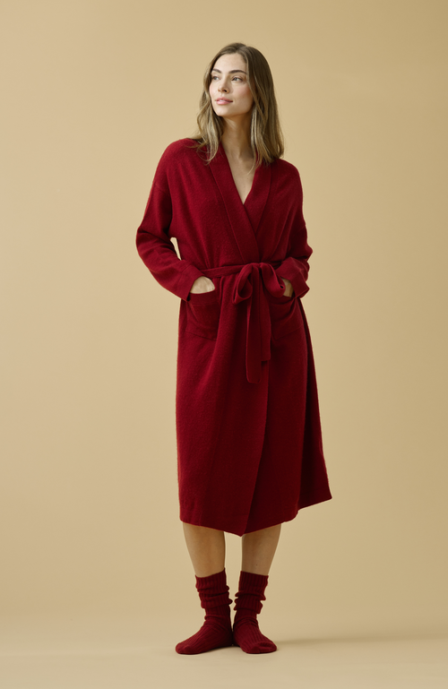 Kip. Kip Pure Cashmere Long Robe Bundle In Red