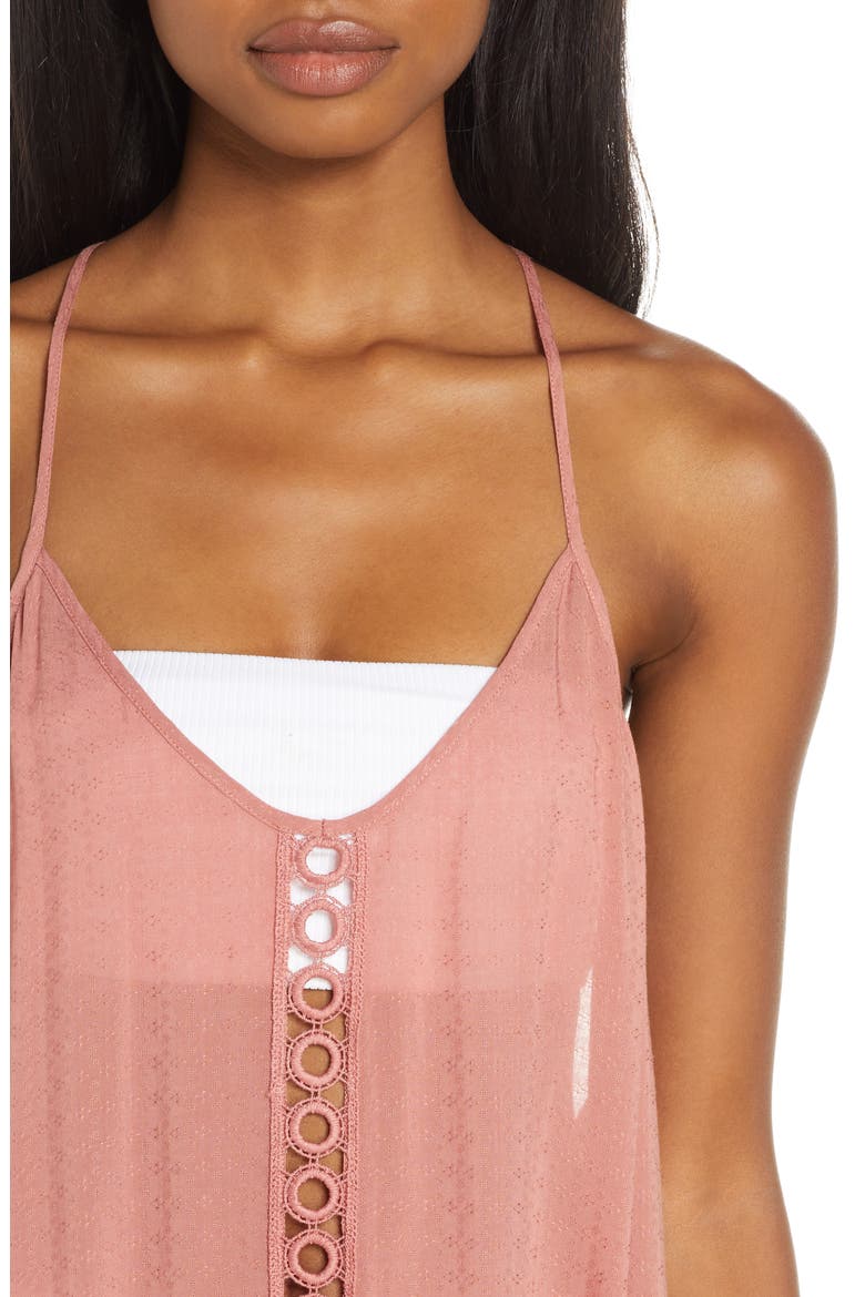 Emilee Tassel Cover-Up Dress, Alternate, color, PINK BRICK