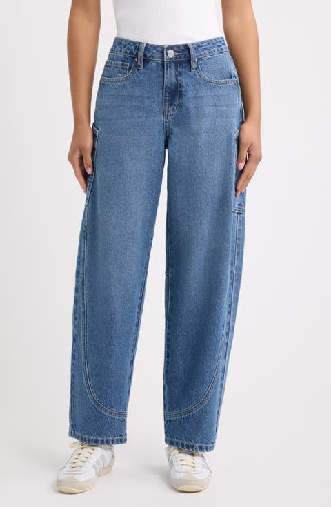 Cargo Wide Leg Barrel Jeans
