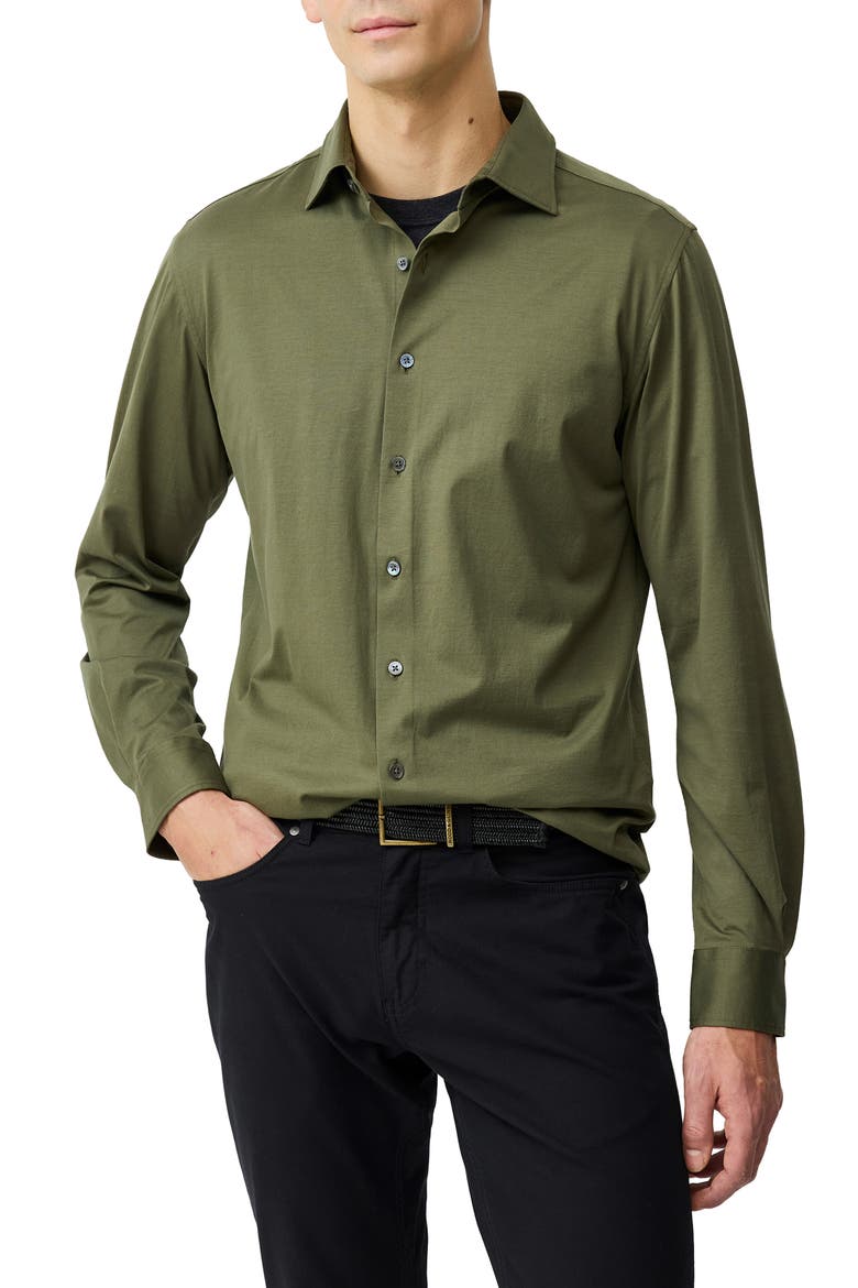 Ascot Park Button-Up Shirt, Main, color, KHAKI