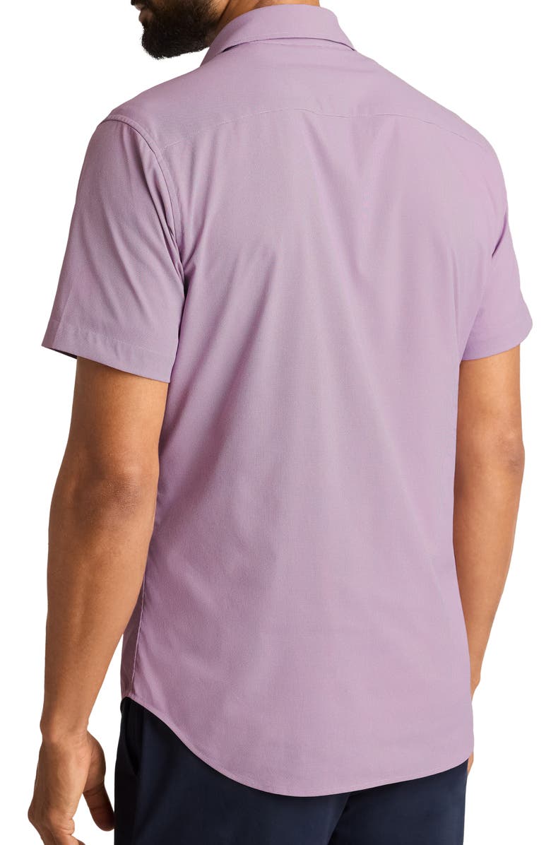 Bonobos Tech Slim Fit Short Sleeve Button-Up Shirt, Alternate, color, Purple