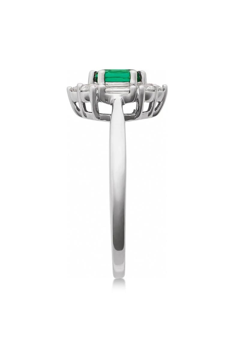 Oval Lab Emerald & Diamond Halo Ring 14K 0.95ct, Alternate, color, Emerald/White Gold