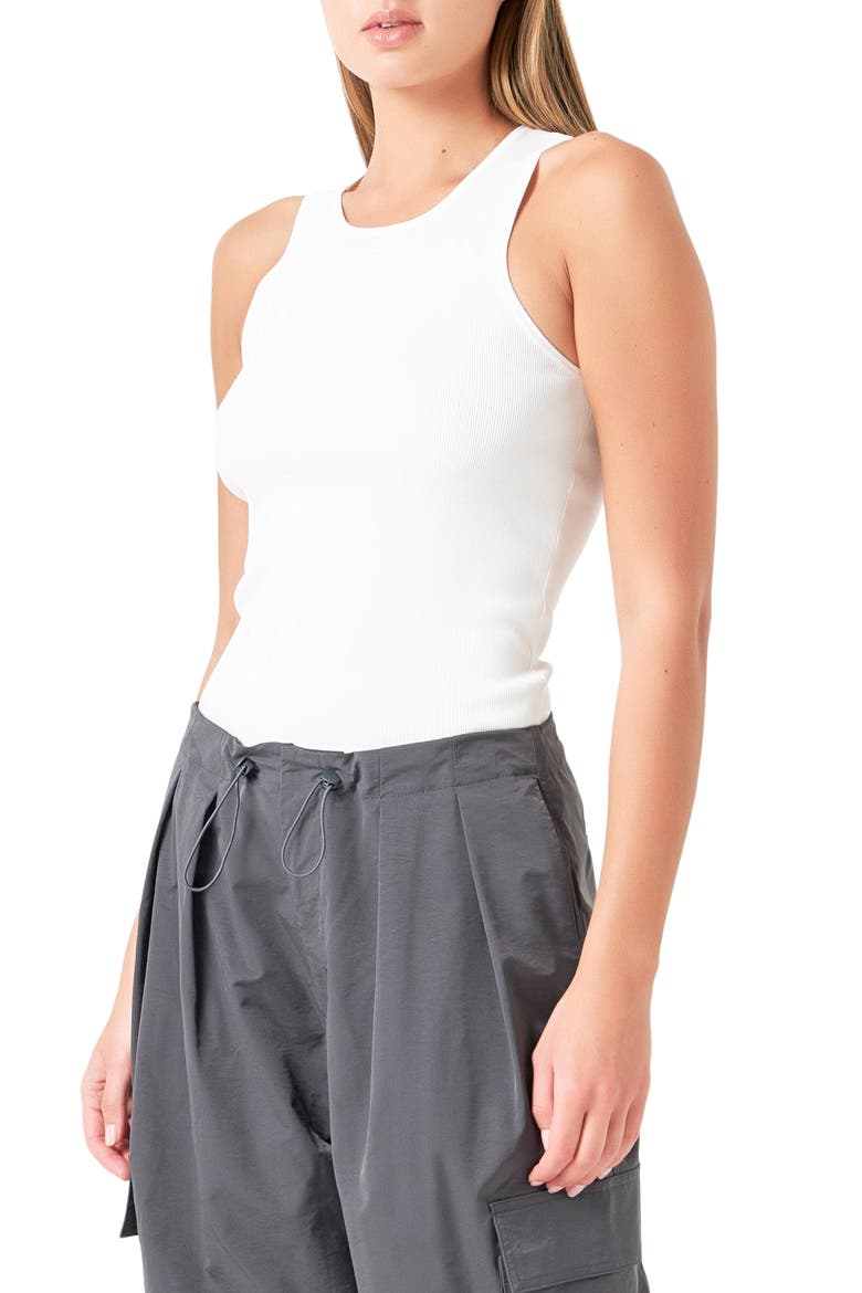 Racerback Rib Sweater Tank, Alternate, color, CREAM