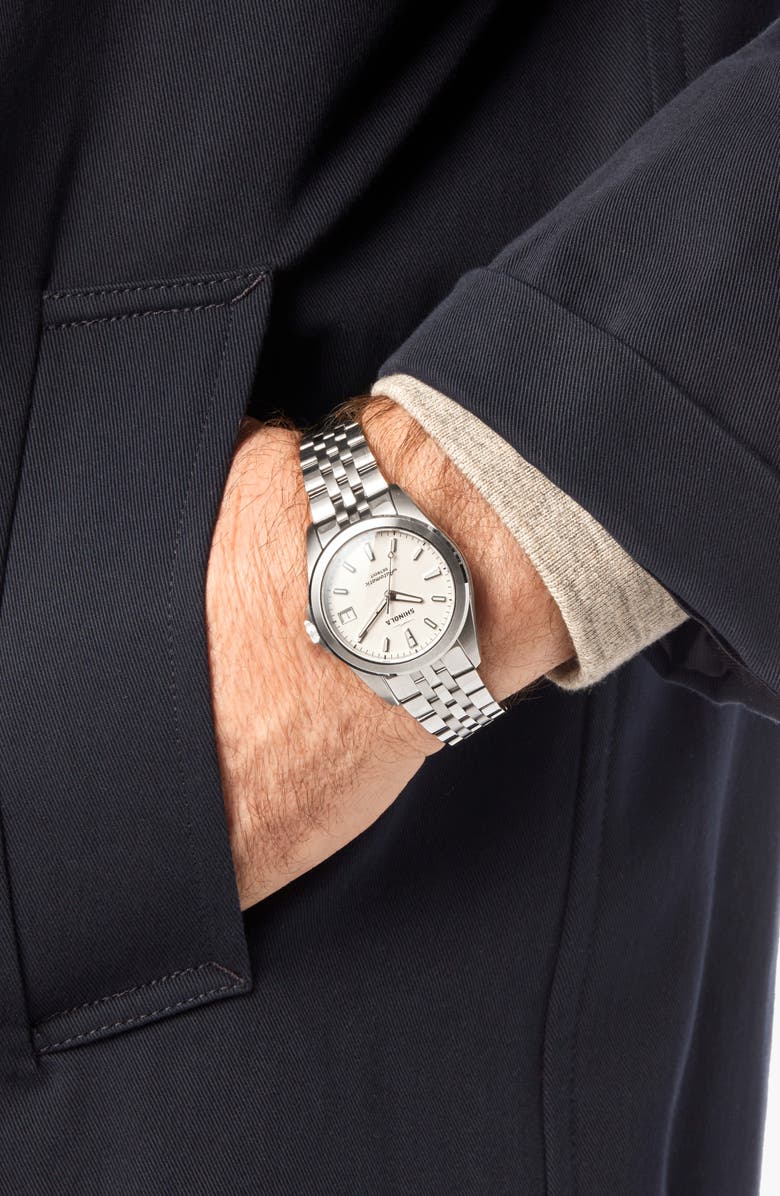 Shinola The Circadian Monster Automatic Bracelet Watch, 36mm, Alternate, color, Alabaster