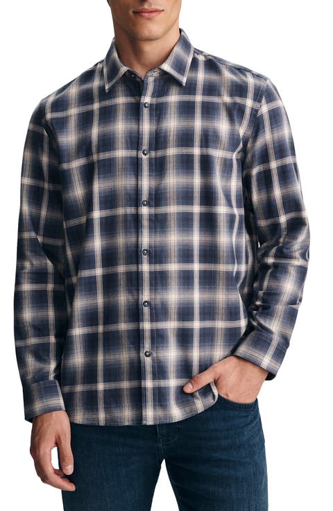 Plaid Cotton Button-Up Shirt