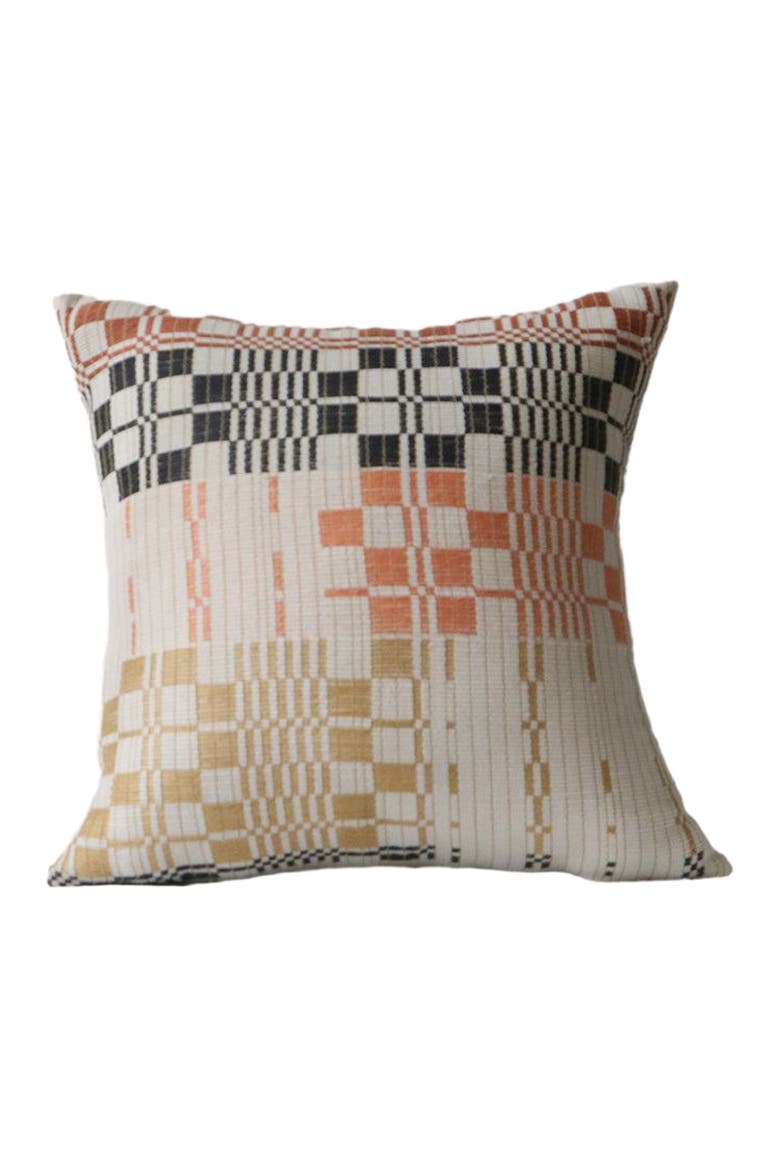 Lanjon Handwoven Pillow - Cover + Insert, Main, color, Brown