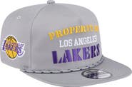 New Era Men's New Era Gray Los Angeles Lakers Throwback Property Of Golfer Snapback Hat