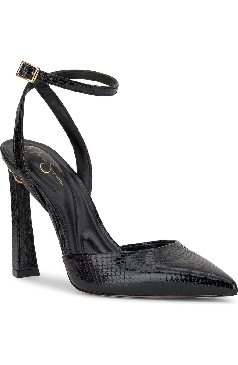 Jessica Simpson Ocanna Ankle Strap Pointed Toe Pump, Main, color, Black